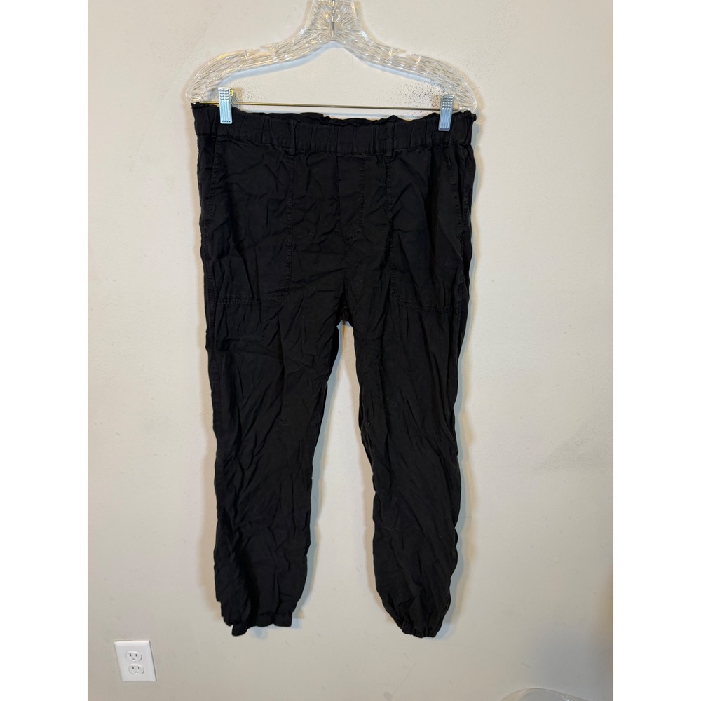 Olive Tree Womens Joggers 100% Tencel Elastic Waist Black L
